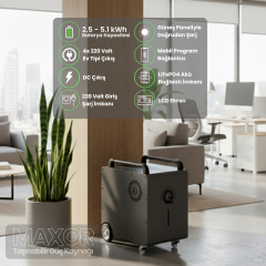 M351 - Maxor Serisi - Taşınabilir LiFePO4 Solar Güç İstasyonu - Ay Taşı