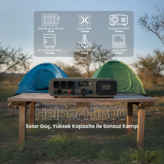 H1600 - Helper Serisi - Taşınabilir LiFePO4 Solar Güç İstasyonu - Ay Taşı