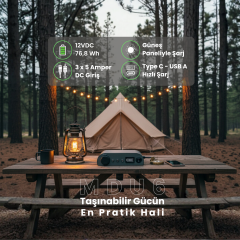 MDU6 - Mini DC UPS Serisi - Taşınabilir 12V Güç İstasyonu - Ay Taşı