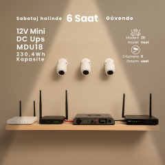 MDU18 - Mini DC UPS Serisi - Taşınabilir 12V Güç İstasyonu - Ay Taşı