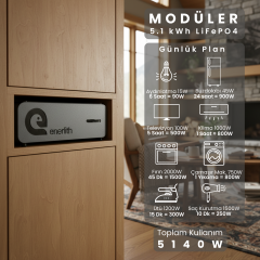Y124 - Moduler Serisi - 12.8V 400Ah LiFePO4 Prizmatik Lityum Akü - Ay Taşı