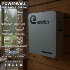 D481 - Power Wall Serisi - 48V 100Ah LiFePO4 Prizmatik Lityum Akü - Ay Taşı