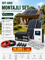 3.5 kW MPPT Inverter | 25.6V 100Ah LiFePO4 Akü | 2x550W TOPCon Panel | Montajlı Off-Grid Solar Set
