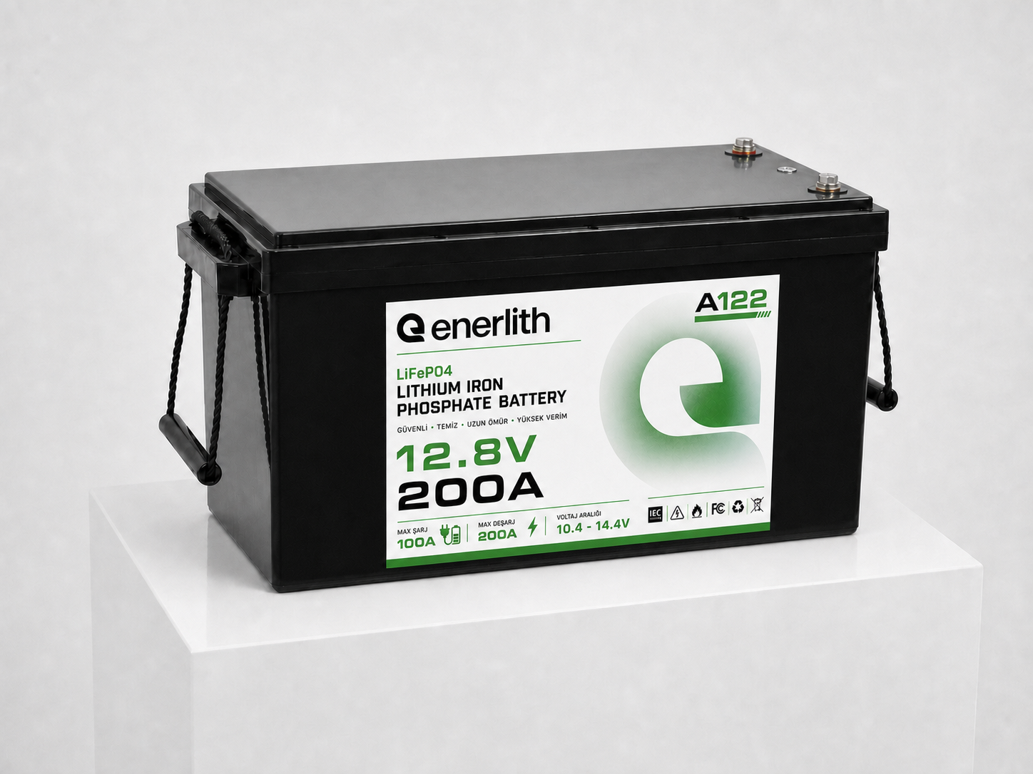 12.8V 200Ah LiFePO4 Prizmatik Lityum Akü - A122 - Marin ABS Serisi